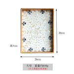 plateau rotin marron clair motif floral boho chic moderne décoration maison rustique table basse