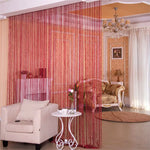 rideau pailleté franges brillantes moderne transparent blanc argenté chambre hotelDecoration festive fil métallique polyester