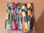 fil broder multicolore écheveau point croix toile soluble peinture créative package