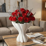 vase table moderne élégant verre cristal rose clair nœud doux