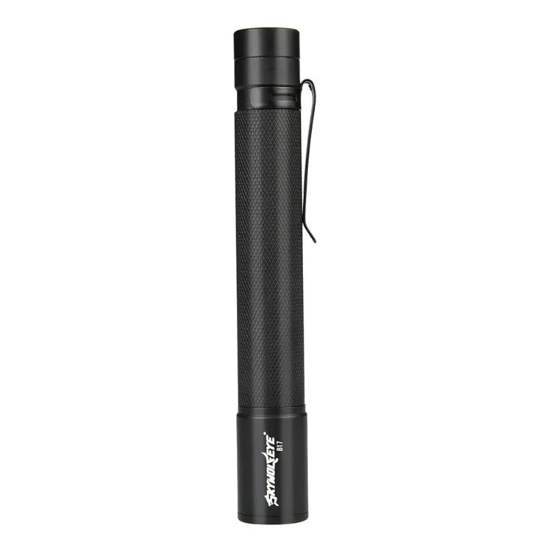 lampe torche led noire moderne télescopique texture carbone cordelette portable