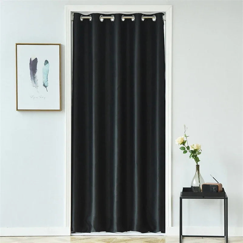 rideau porte uni opaque moderne beige noir vert foncé jaune polyester