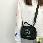 sac bandoulière femme toile imprimé chat blanc moderne décontracté polyvalent