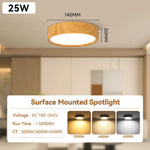 lampe bois naturel led downlight facile éclairage moderne chambre salon