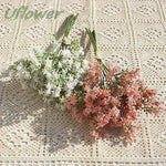 bouquets artificiels fleurs simples blanc jaune rouge rustique naturel mariage décoration tableintérieur