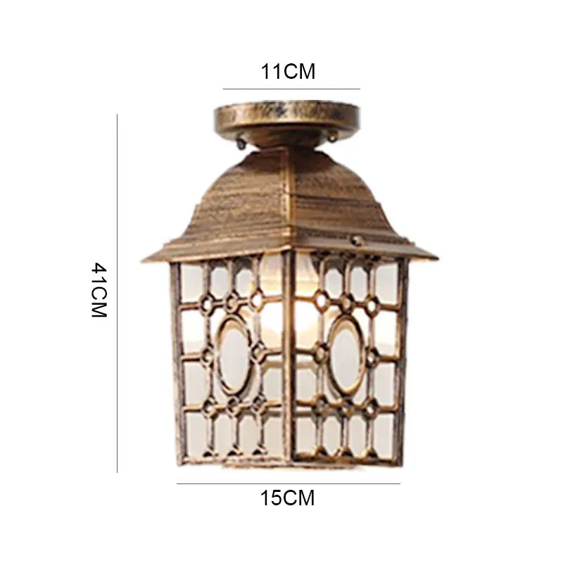Lampe vintage bronze noir grille ajourée éclairage quotidien interrupteur bouton monté surface