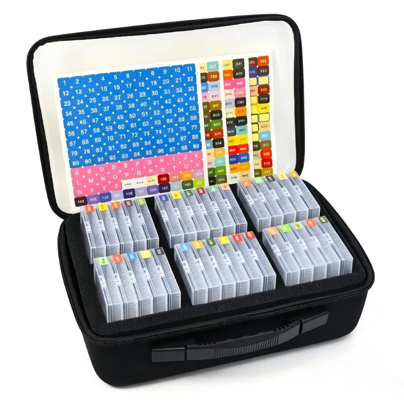 boîte rangement transparente strass colorées organisateur mosaïque diy compartiments multiples transport pratique