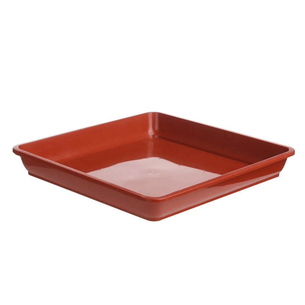 plateau carré récupération eau plastique noir moderne 12x12cm 15x15cm 18x18cm 22x22cm 25x25cm