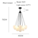suspension lumineuse moderne boules sphériques blanc chaînes métalliques salon chambre principale étude