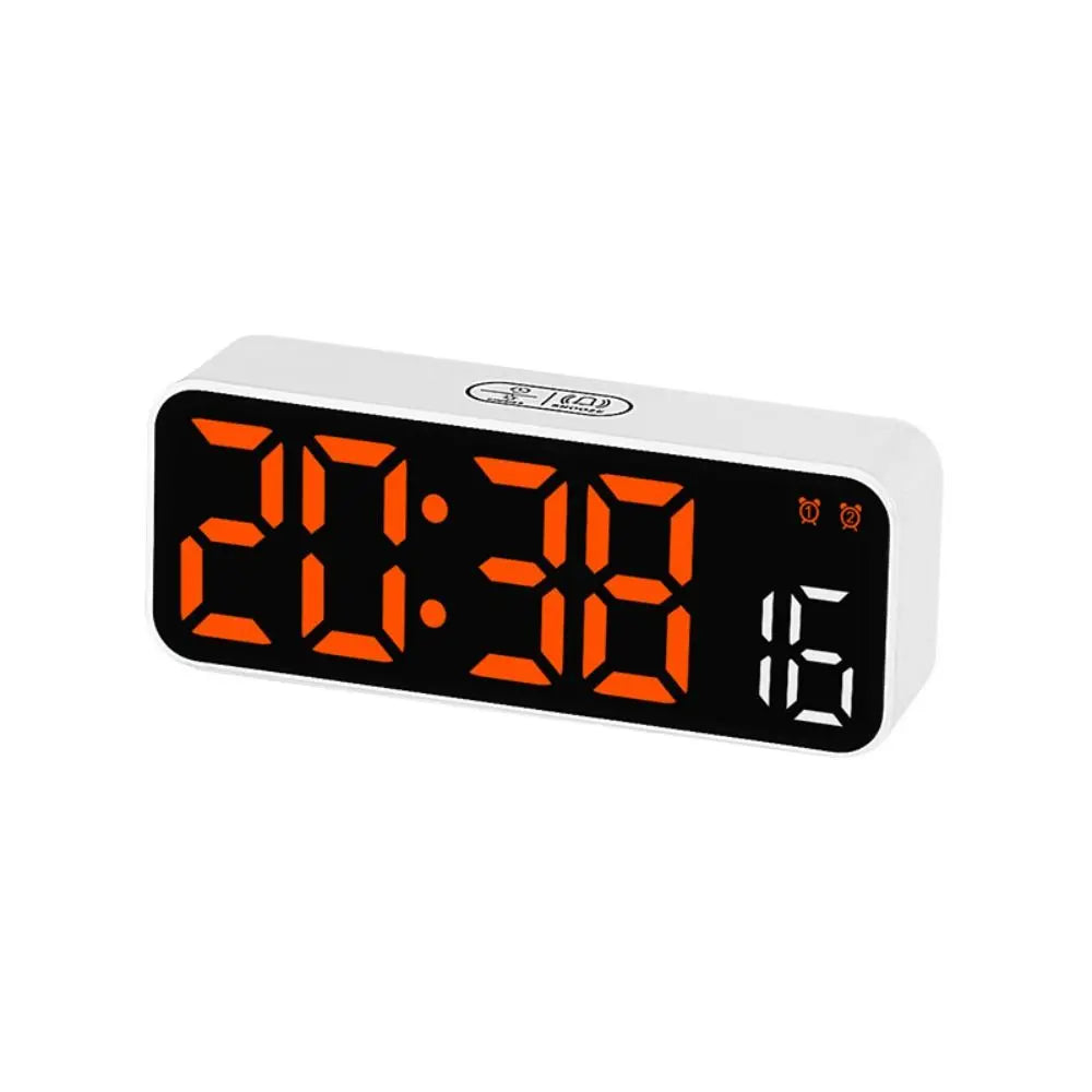 horloge numérique affichage LED noir blanc vert orange bleu moderne minimaliste