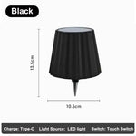 lampe table led rechargeable contemporaine base pierre abat jour noir tactileextérieur restaurant bar festival