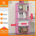 étagère moderne minimaliste niveaux pois rose tissu livres rangement salon