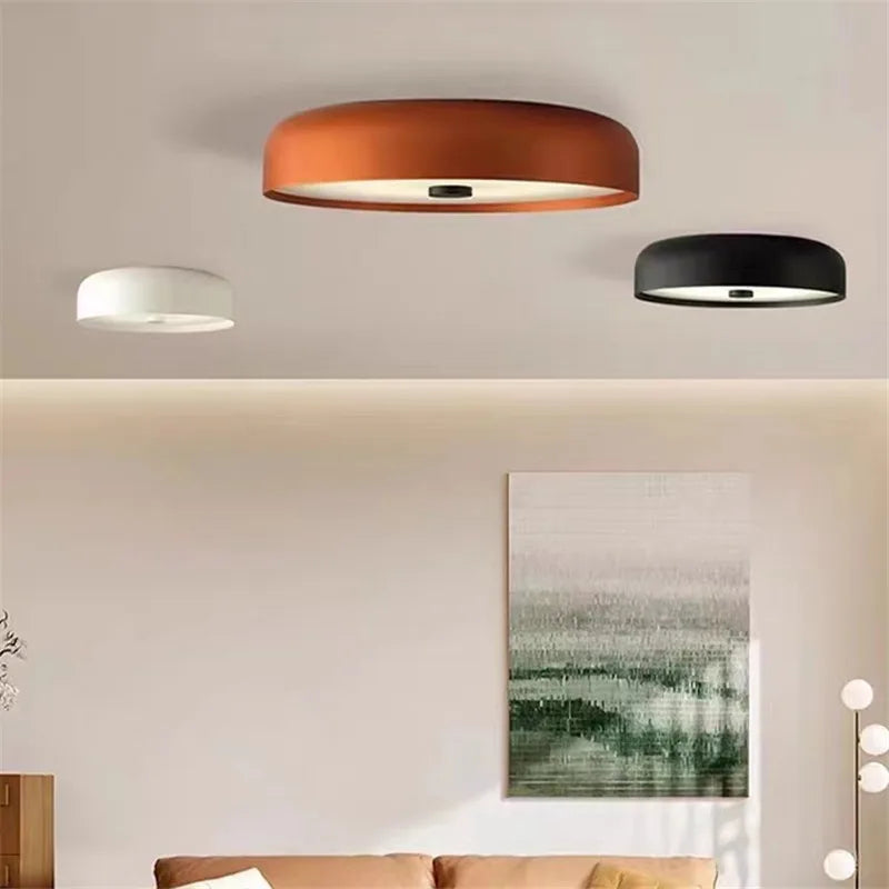 plafonnier rond moderne fer blanc noir marron adhésif led minimalist 2000 82000 lumens touch