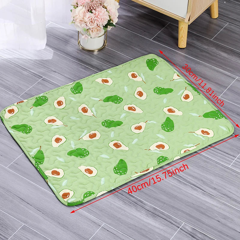 tapis d'entraînement lavable chiens motifs animaux rose vert bleu moderne