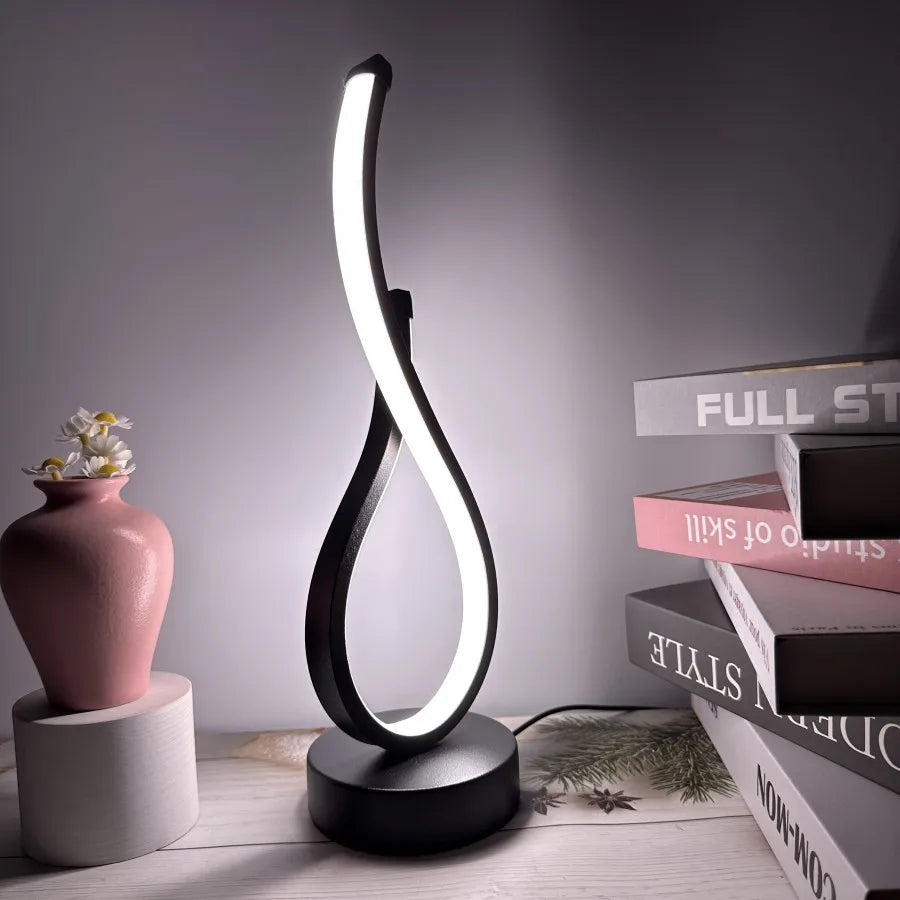 lampe table led tricolore moderne veilleuse contemporaine 20cm câble d'alimentation toujours allumée flux lumineux