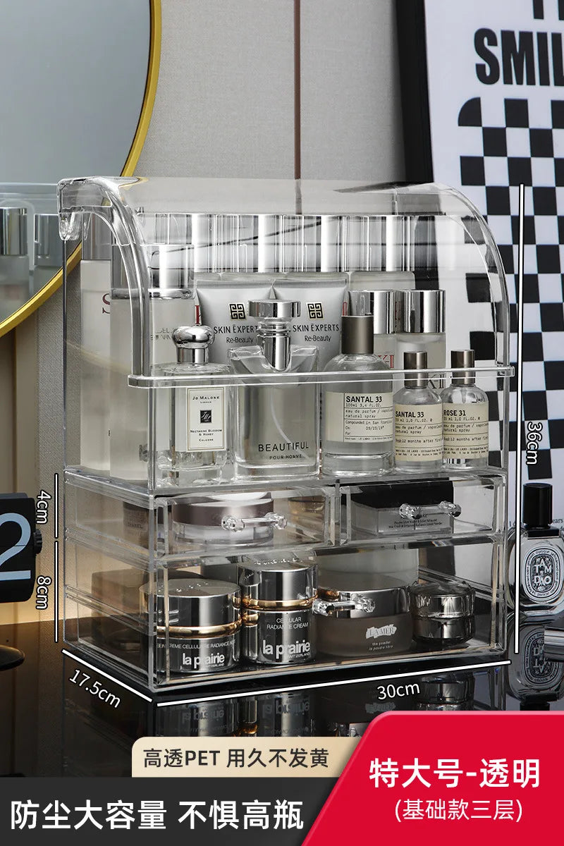 boîte rangement cosmétique noir rayures verticales moderne réutilisable plastique