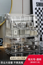 boîte rangement cosmétique noir rayures verticales moderne réutilisable plastique