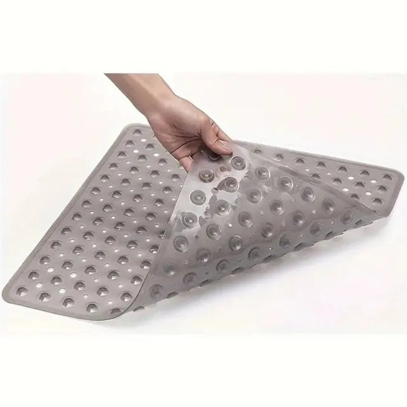 tapis douche moderne bleu clair ventouses antidérapantes motif circulaire semi transparent salle bain