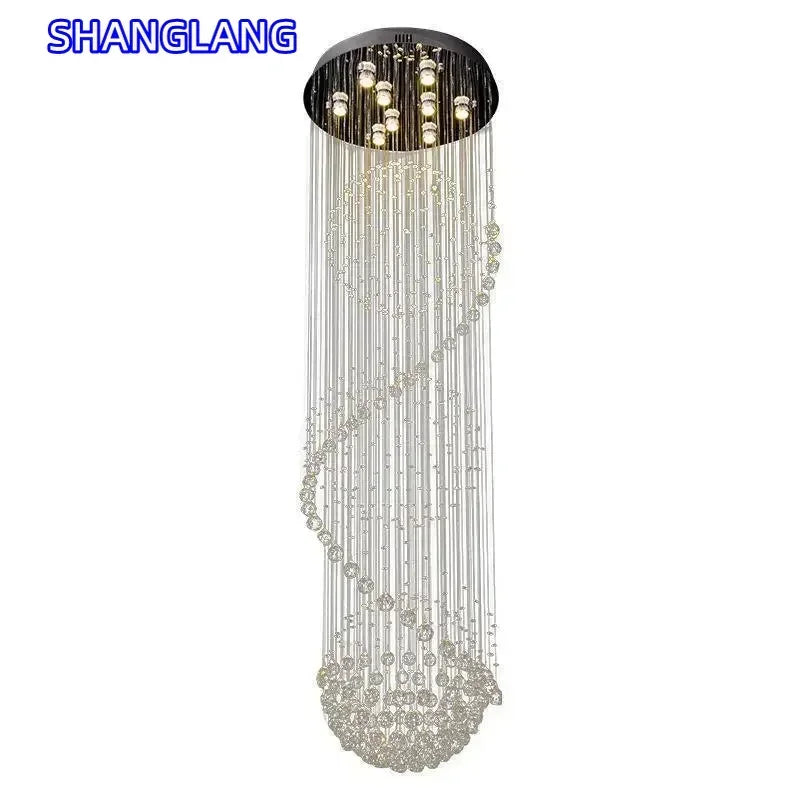 suspension lumineuse moderne cristal transparentes dorées intérieur salon chambrehôtel