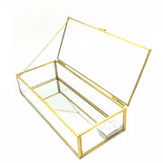 boîte bijoux verre transparent cadre doré organisateur cosmétique vintage décoration chambre salle bain
