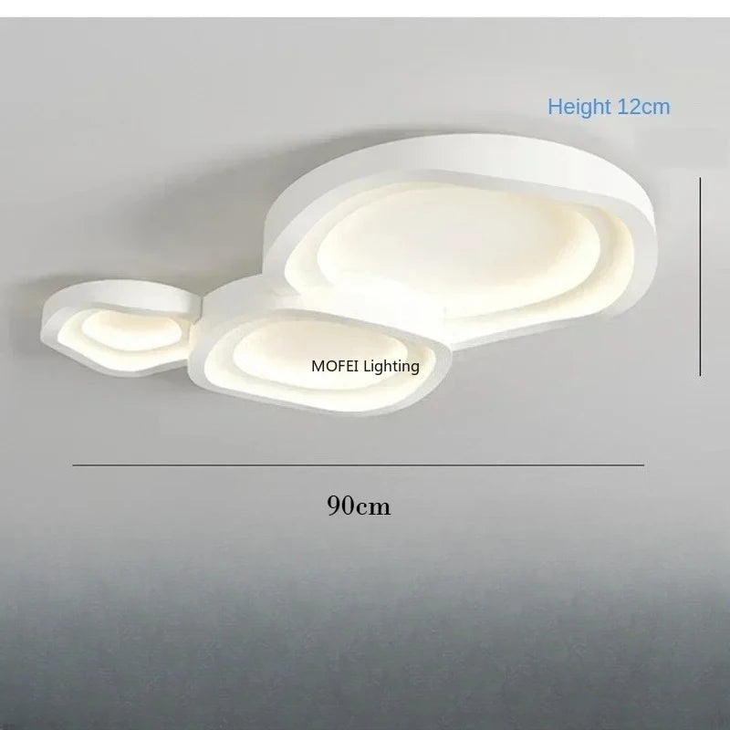 plafonnier led moderne blanc contemporain ovales opacité commandes tactiles