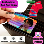 film protection carte bancaire multicolore moderne holographique adhésif