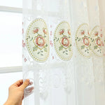 rideau blanc translucide broderie florale polyester moderne 100cm 150cm 200cm 250cm 300cm 400cm