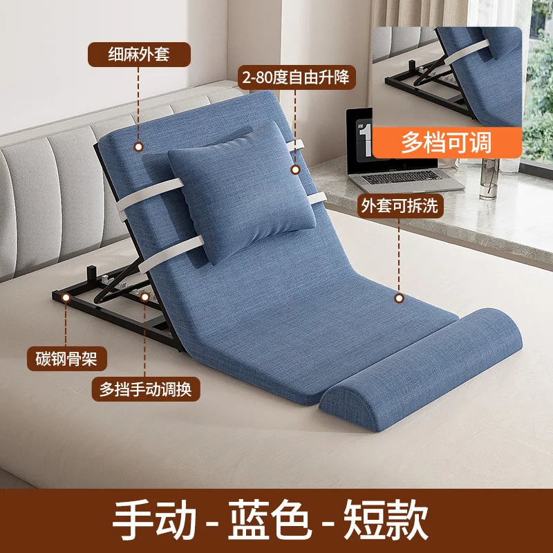 lit pliant moderne gris toile lin coussin oreiller support tablette