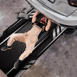 tapis sol antidérapant polyester hexagonal moderne noir gris garage atelierintérieur moto résistant usure