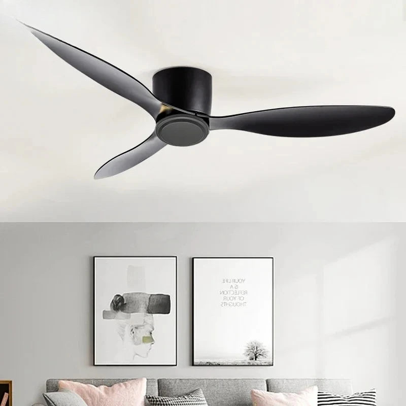 ventilateur led moderne blanc noir bois télécommande lumineuse salon cuisine chambre
