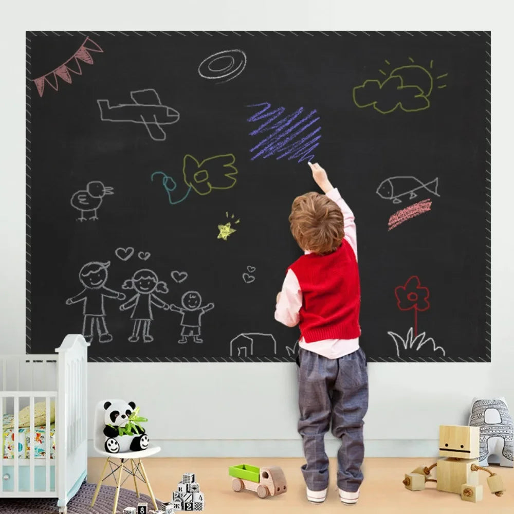 tableau noir moderne motifs colorés adhésif auto collant mur opaque enseignement dessin graffiti enfantsécolecoration