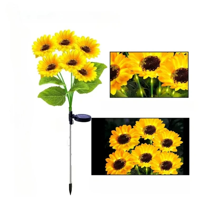 décoration extérieure tournesols artificiels jaune vert moderne clips solaires jardin patios