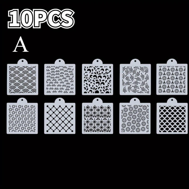 gabarits décoration gâteau blanc motifs géométriques modernes adhésifs reutilisables fondant icing cake decorating stencils