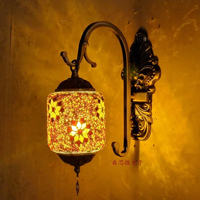 Applique murale LED en mosaïque de verre fait main, style oriental méditerranéen