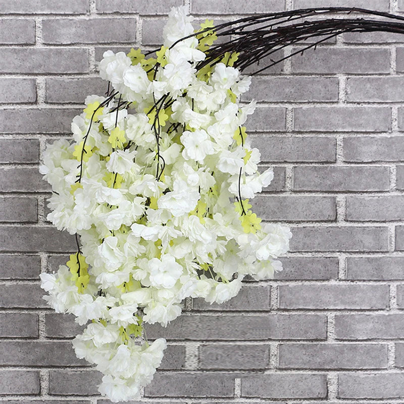 décoration intérieure fleurs artificielles branche cerises soie rose clair vert modernes