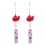 mobiles vent japonais verre transparent poissons chats décor extérieur rouge vert bleu blanc