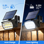 projecteur solaire led clippon 136led 48led ip65 moderne extérieur jardin clôture campingurgence