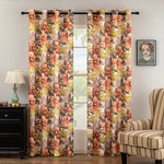 rideau moderne semi transparent motif fleurs multicolore salon chambre maison