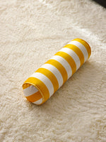 coussin rond velours rayures moderne oreiller décoration maison beige blanc orange blanc vert blanc
