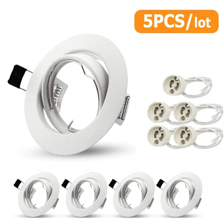 spots encastrables gu10 orientables moderne minimaliste argenté blanc noir clips métalliques