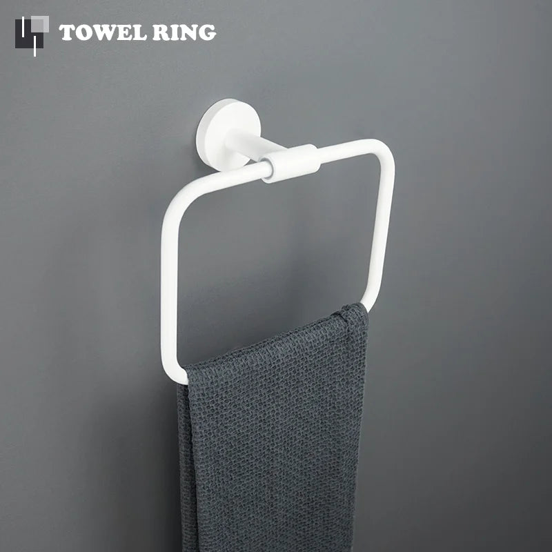 porte serviettes blanc moderne adhésif set accessoires salle bain papier toilette brosse dents