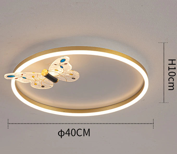 lampe moderne papillon décoratif blanc doré couleur variée interrupteur bouton led