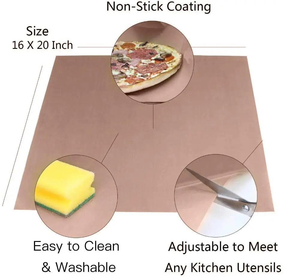 tapis cuisson réutilisable tissu fibre verre non stick 30x40cm beige marron utilitaire cuisine