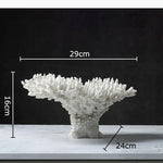 sculpture décorative corail blanc noir texture naturelle décorative sculptural base pierre noire moderne