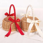 panier rangement tressé bambou anse rubans colorés rustique décor maison filles