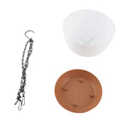jardinière suspendue double chaîne auto arrosage moderne pot fleurs blanc base intérieure texturée