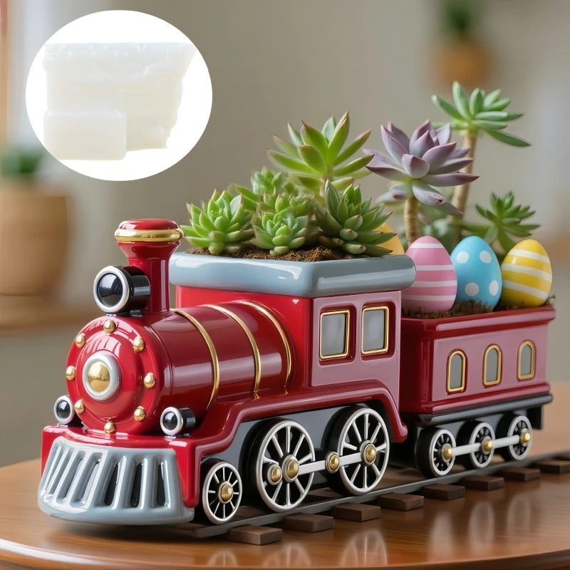 moule silicone forme train pot fleur succulente boite rangement resine béton plâtre bougie vintage