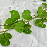 guirlande végétale artificielle feuilles ovales vert veinées tiges extérieure décoration naturelle exposition accrochée