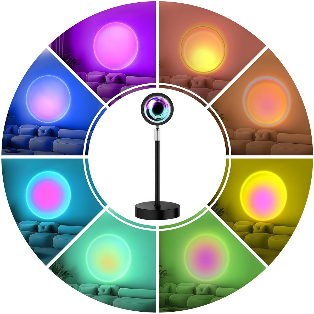 lampe table led noir télécommande batteries aaa changeantes modernes translucentes selfies