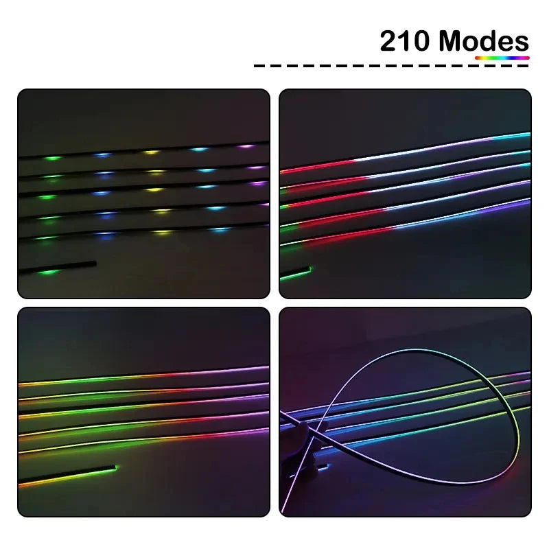 lampe ambiance audi app controle ruban led acrylique transparent noire moderne adhésive connecteurs électriques